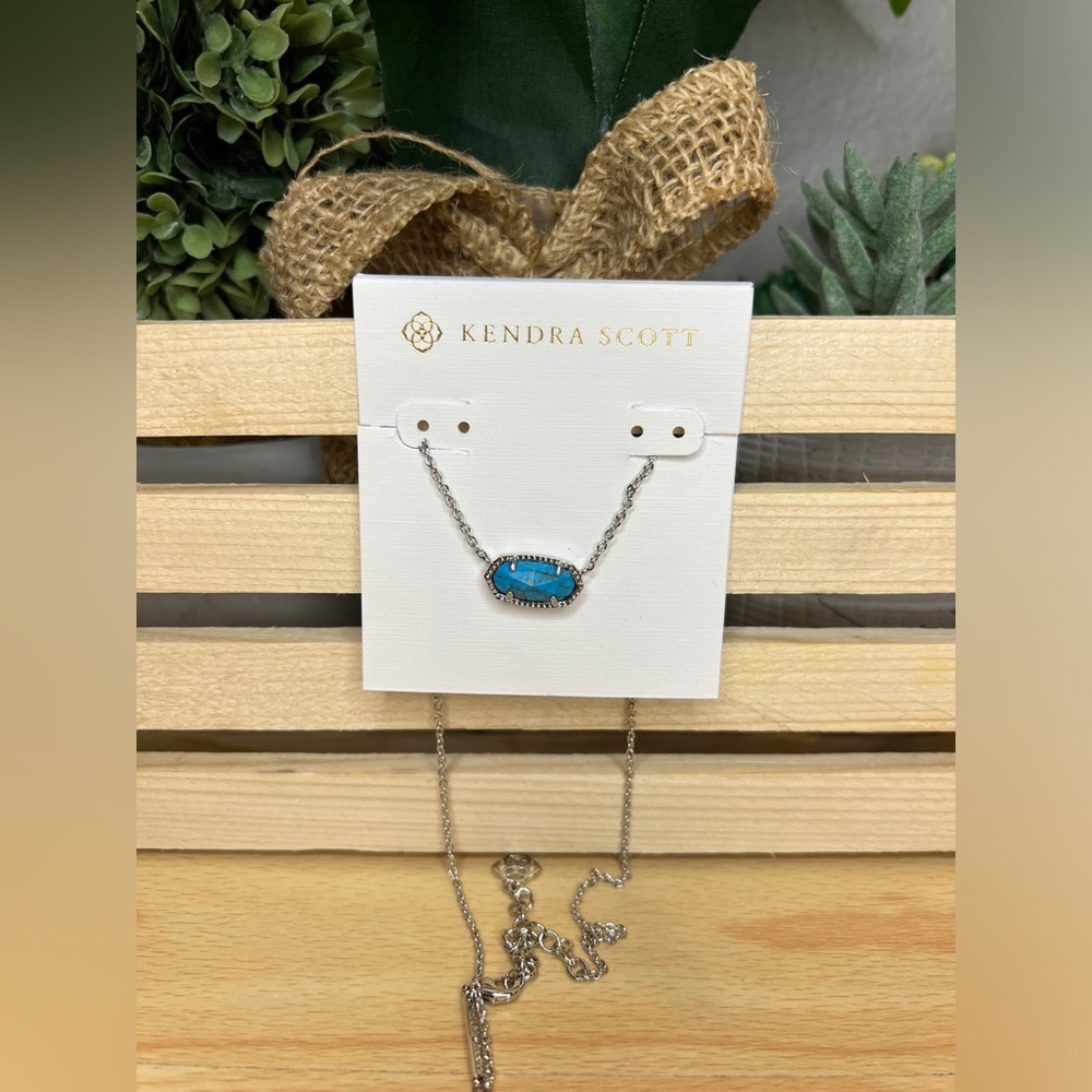 Kendra Scott Elisa Silver Turquoise Necklace - Picture 6 of 6